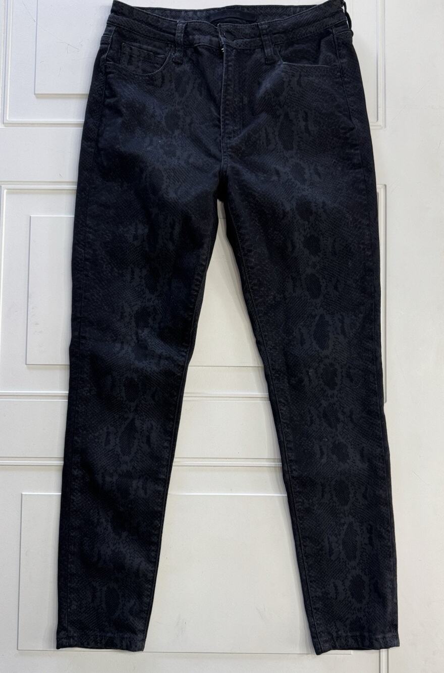 Joes Jeans Womens Sz 28 The Charlie High Rise Skinny Black Snake Animal Print